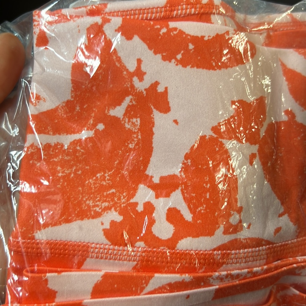 New Nike Women's One Luxe Icon Clash Training Bike Shorts Orange Medium - Picture 8 of 12